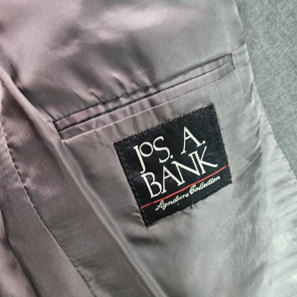 Jos A Bank Men's Suit‎ Blazer Sport Coat 40R 100% Wool 2-Button Gray